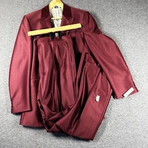 VTG New 70s Dead stock Falcone Shiny 2-piece suit double breasted 40 Gangster